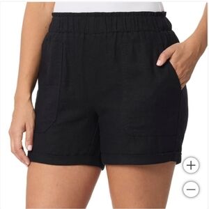 NWT Briggs Women's Linen‎ Blend Short Black S